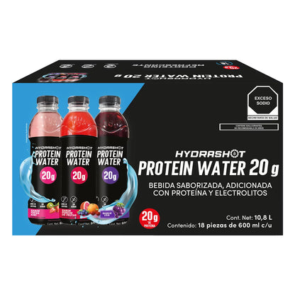 Hydrashot Protein Water 20g Caja de 18 Botellas